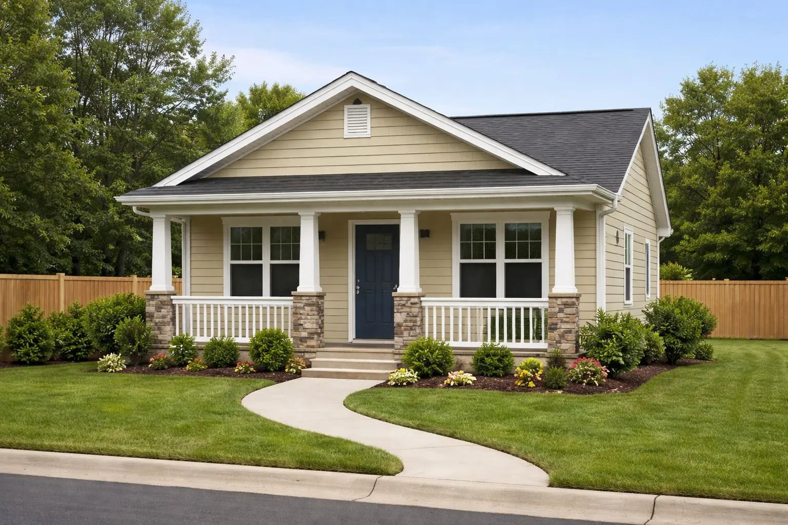 Affordable Housing - A beautiful home with green lawn
